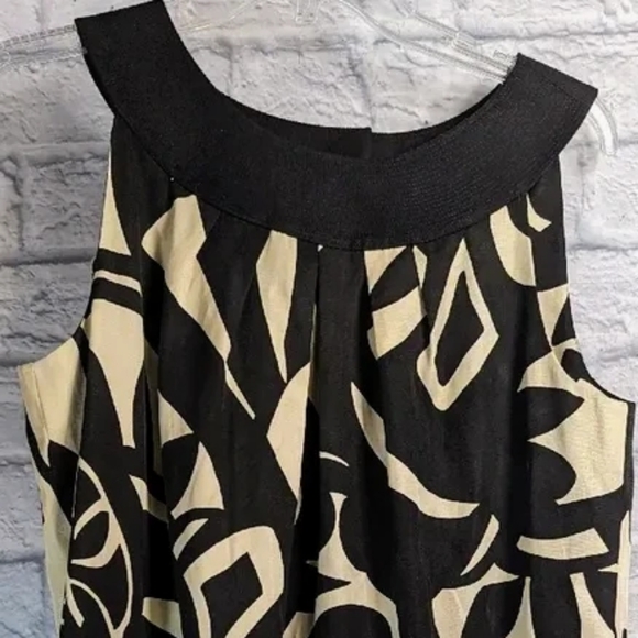NWOT TALBOTS Black and Cream Geometric/Animal Print Sleeveless Dress - Picture 5 of 5
